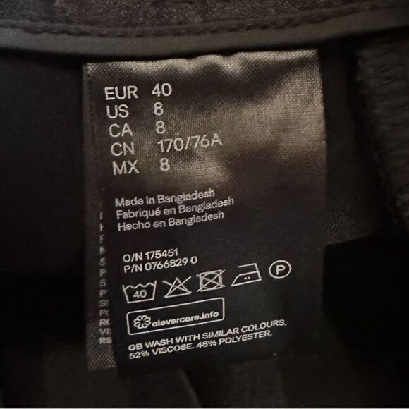 New! H&M Black Mini Skirt Sz 8 - Picture 5 of 6